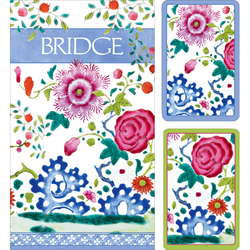 Caspari Bridge Gift Set Regular Index Floral Porcelain 1 Double De
