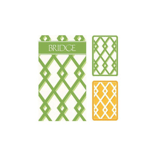 Caspari Bridge Gift Set - Regular Index Trellis- 1 Double Deck Bridge Cards + 2 Score Pads