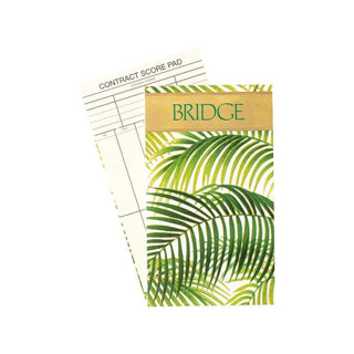 Caspari Bridge Gift Set - Jumbo Index Under The Palms- 1 Double Deck Bridge Cards + 2 Score Pads