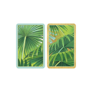 Caspari Bridge Gift Set - Regular Index Palm Fronds- 1 Double Deck Bridge Cards + 2 Score Pads