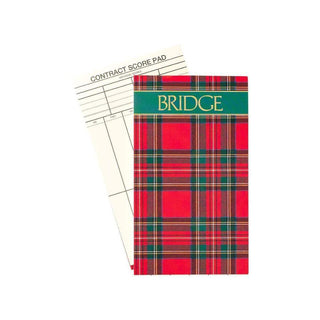 Caspari Bridge Gift Set - Regular Index Plaid- 1 Double Deck Bridge Cards + 2 Score Pads