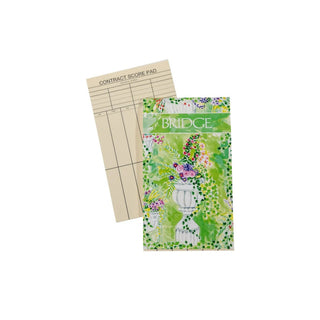 Caspari Bridge Gift Set - Jumbo Index Jardin De Luxembourg- 1 Double Deck Bridge Cards + 2 Score Pads