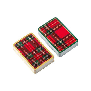 Caspari Bridge Gift Set - Regular Index Plaid- 1 Double Deck Bridge Cards + 2 Score Pads