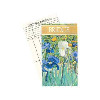 Caspari Bridge Gift Set - Regular Index Van Gogh Irises - 1 Double Deck Bridge Cards + 2 Score Pads