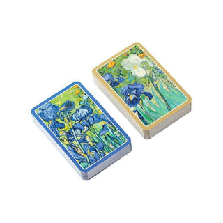 Caspari Bridge Gift Set - Regular Index Van Gogh Irises - 1 Double Deck Bridge Cards + 2 Score Pads