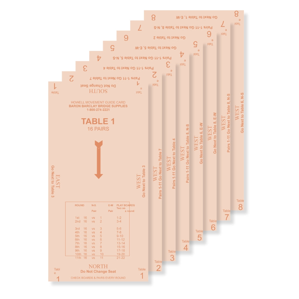 Howell Movements Howell Movement- 16 Pair (13 Round and 26 boards) – Baron Barclay ...