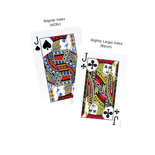 All-Plastic Baron Bridge Playing Card (Slightly Larger Index) - 12 Cellophane-Wrapped Decks - Baron Barclay Bridge Supply