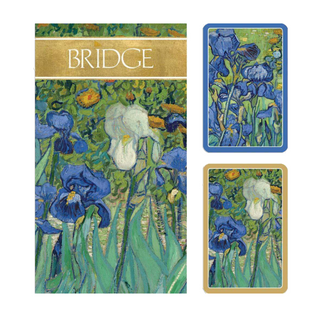 Caspari Bridge Gift Set - Jumbo Index Van Gogh Irises - 1 Double Deck Bridge Cards + 2 Score Pads (Copy) - Baron Barclay Bridge Supply