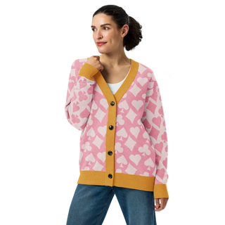 Card Symbol Colorblock Knit Cardigan