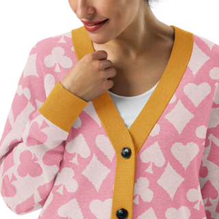 Card Symbol Colorblock Knit Cardigan