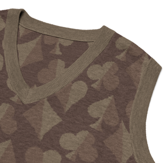 Card Symbol Knit V-Neck Vest