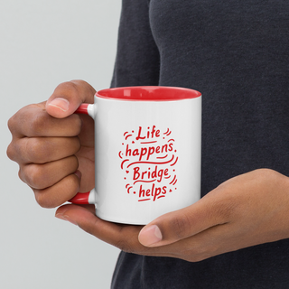 "Life Happens, Bridge Helps" Mug